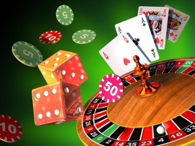 Live dealer casino setup with multiple game tables